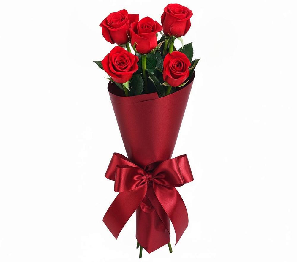 Букет 5 Красных роз Эдлесс Лав в Петровске-Забайкальском