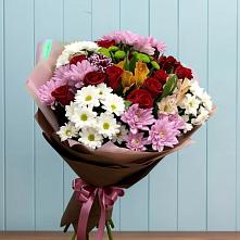 Букет цветов из:  Розы, Хризантемы и Альстромерии в Петровске-Забайкальском